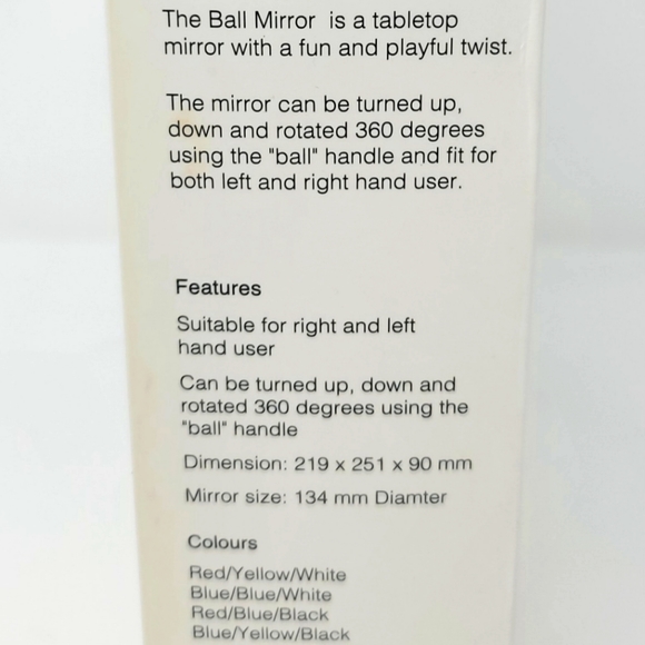 New in Box NIB RCube Ball Desk Mirror blue/blue/white Nordstrom Artsy Eclectic - Picture 8 of 12